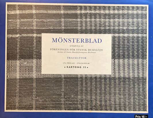Monsterblad Utgivna av Foreningen for svensk hemslojd　Trasmattor KARTONG15　＜ラグ＞ スウェーデン手工芸協会　