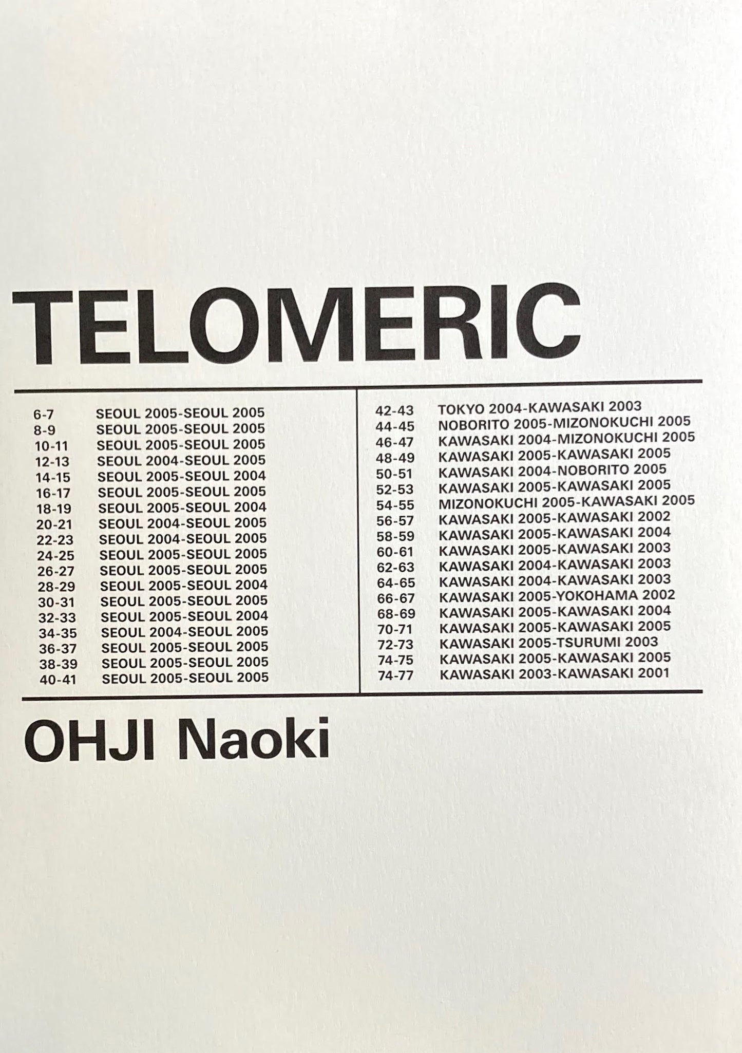 TELOMERIC OHJI Naoki　王子直紀写真集　