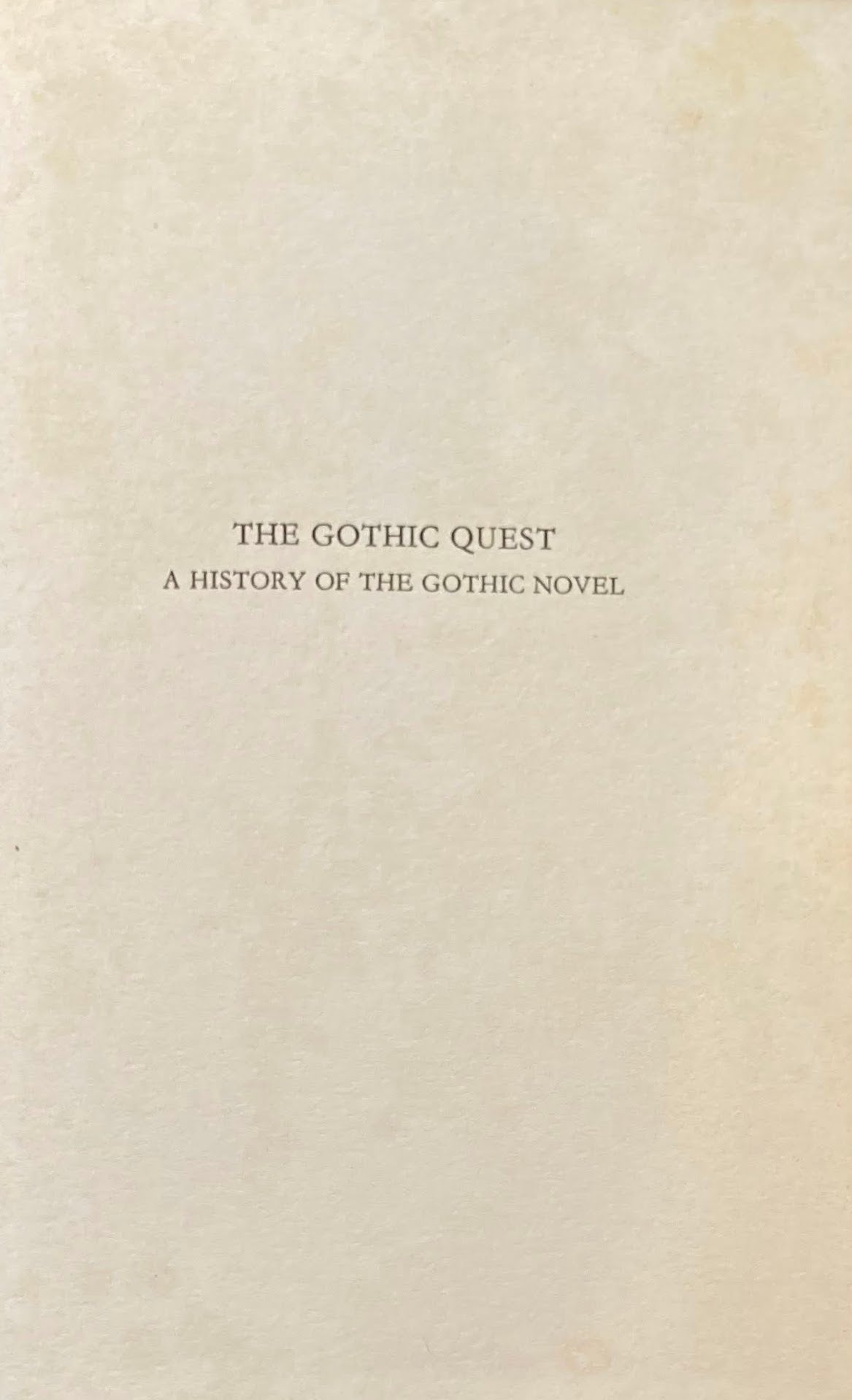 The Gothic Quest Montague Summers モンタギュー・サマーズ