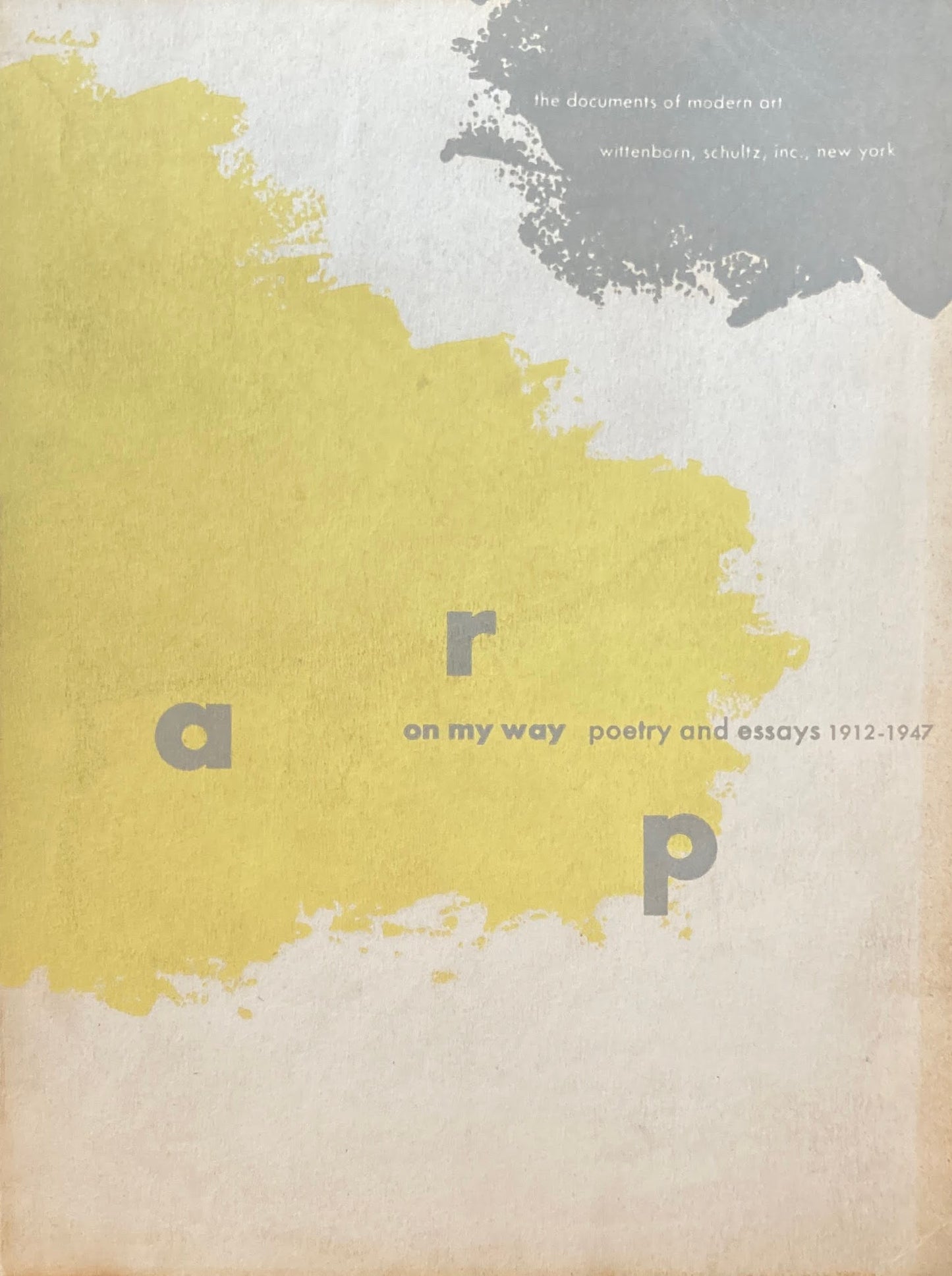 arp　On My Way　Poetry and Essays 1912-1947　ジャン・アルプ
