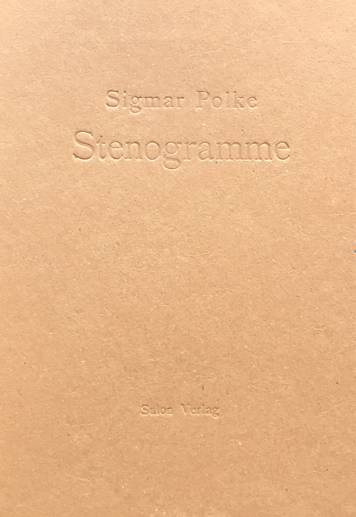Stenogramme　Sigmar polke　シグマー・ポルケ　限定350部