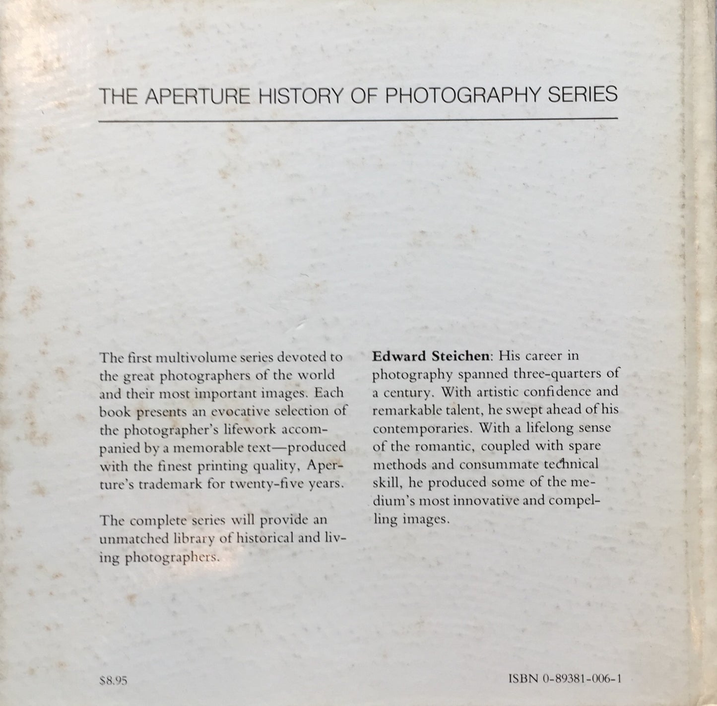 Edward Steichen　Aperture History of Photography Series　エドワード・スタイケン写真集
